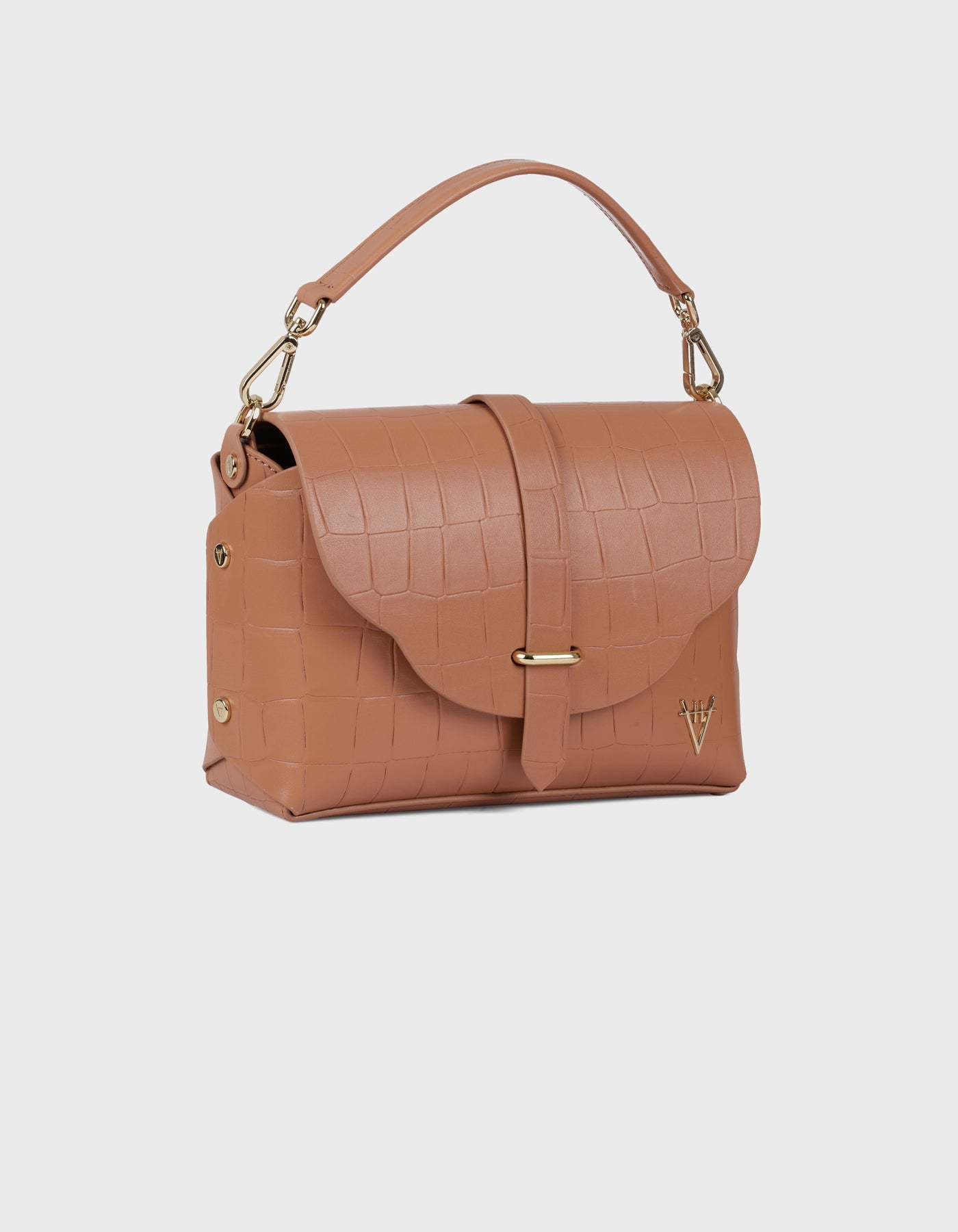 Hiva Atelier | Harmonia Shoulder Bag MINK CROCO EFFECT | Beautiful and Versatile Leather Accessories