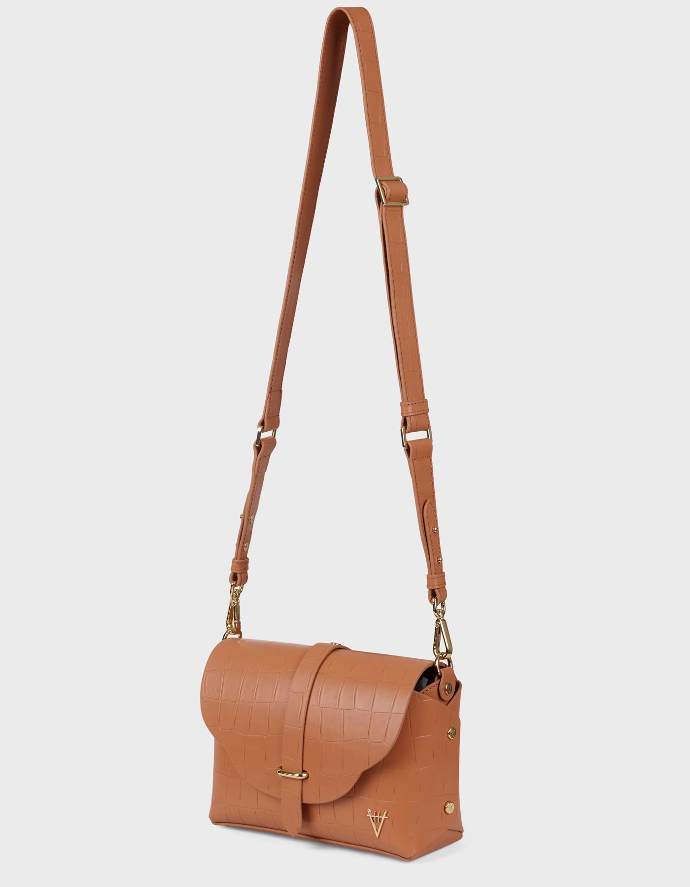 Hiva Atelier | Harmonia Shoulder Bag MINK CROCO EFFECT | Beautiful and Versatile Leather Accessories