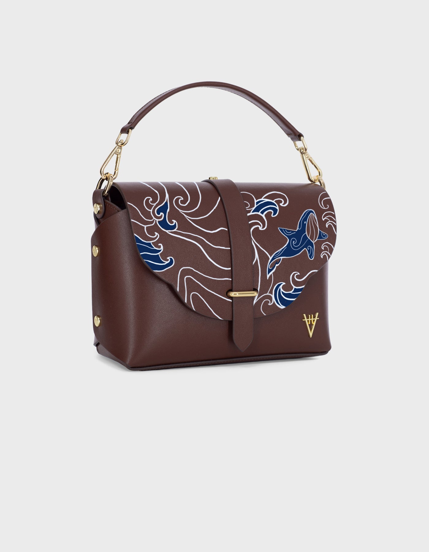 Hiva Atelier | Harmonia Shoulder Bag - Hand-Painted Nutshell | Beautiful and Versatile Leather Accessories