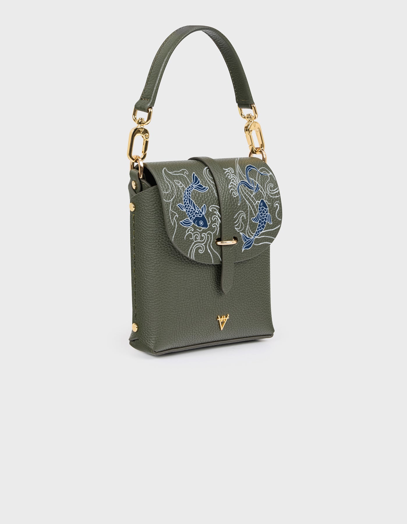 Hiva Atelier | Astrum Shoulder Bag - Hand-Painted Khaki | Beautiful and Versatile Leather Accessories