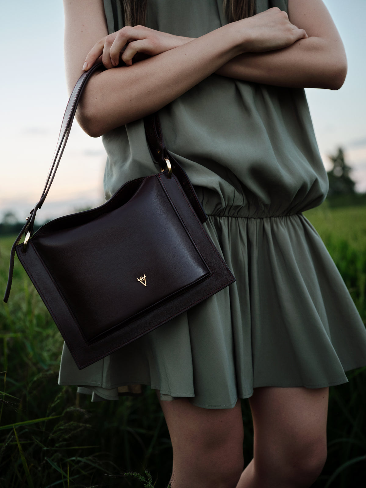 HiVa Atelier | Dalia Mini Sleek & Square Shoulder Bag | Beautiful and Versatile Leather Accessories