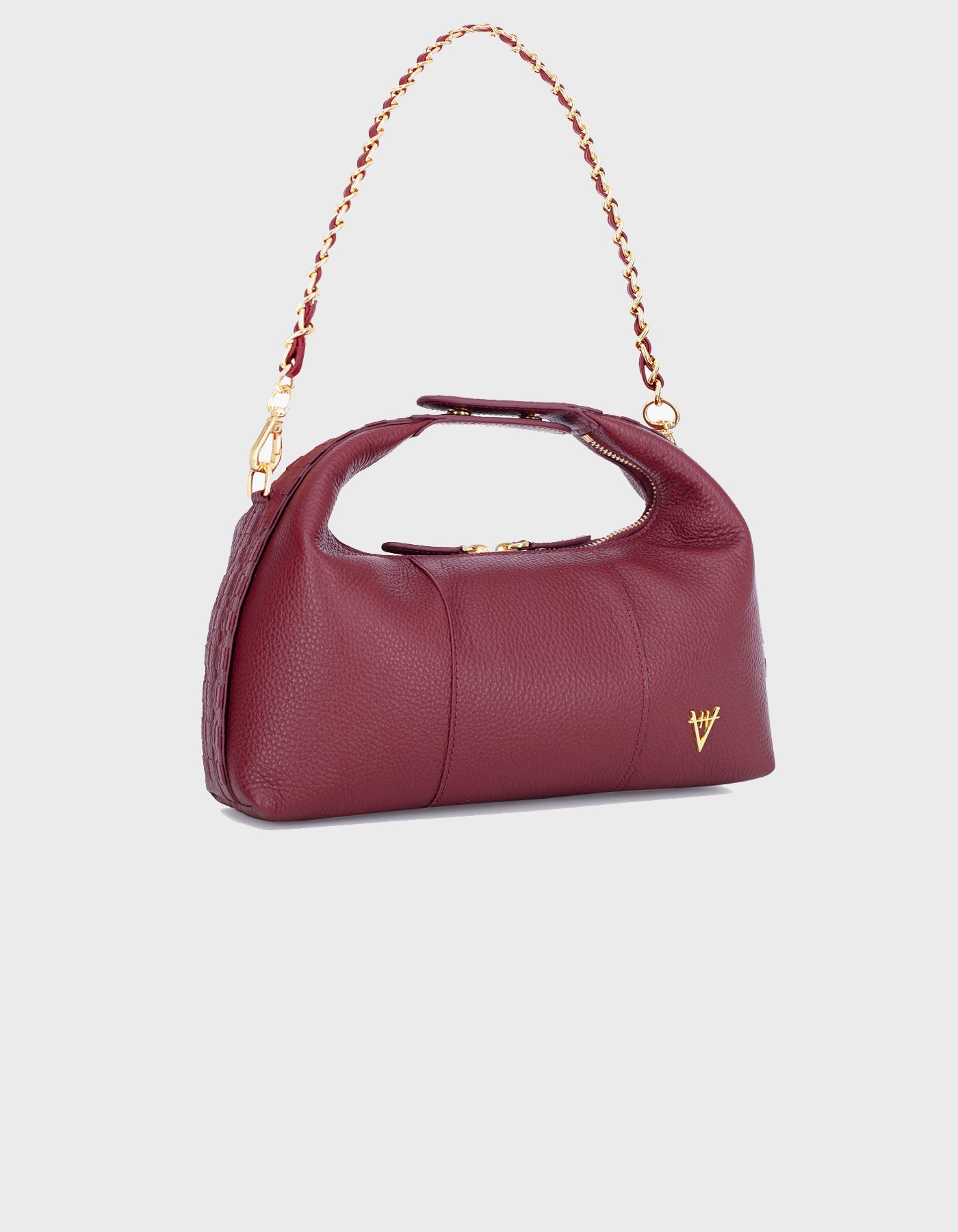 HiVa Atelier | Midi Croissant Bag Burgundy | Beautiful and Versatile Leather Accessories