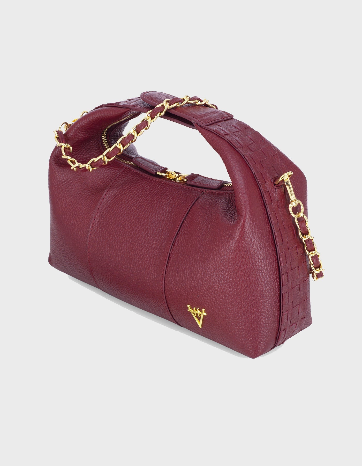 HiVa Atelier | Midi Croissant Bag Burgundy | Beautiful and Versatile Leather Accessories