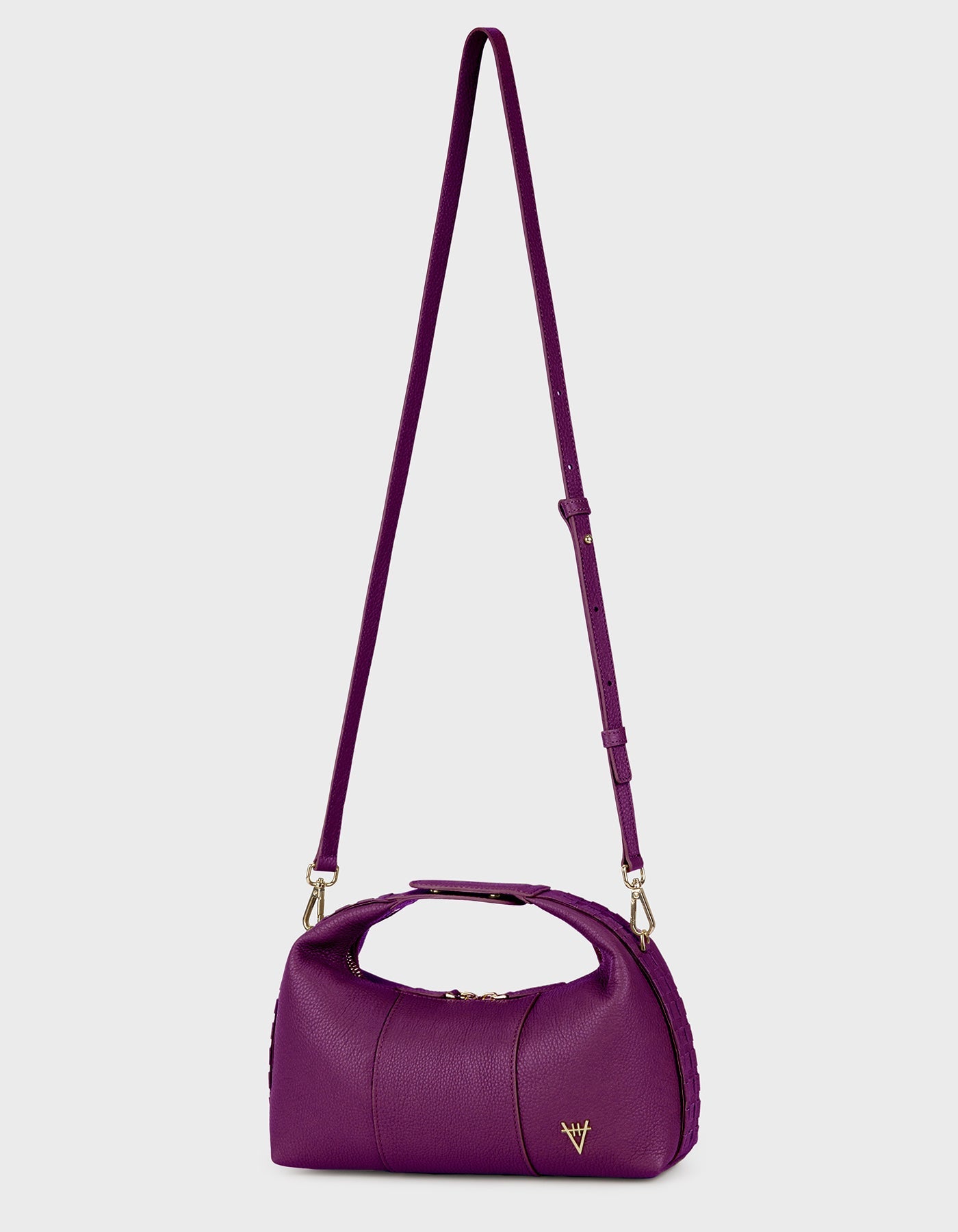HiVa Atelier | Midi Croissant Bag Midnight Plum | Beautiful and Versatile Leather Accessories