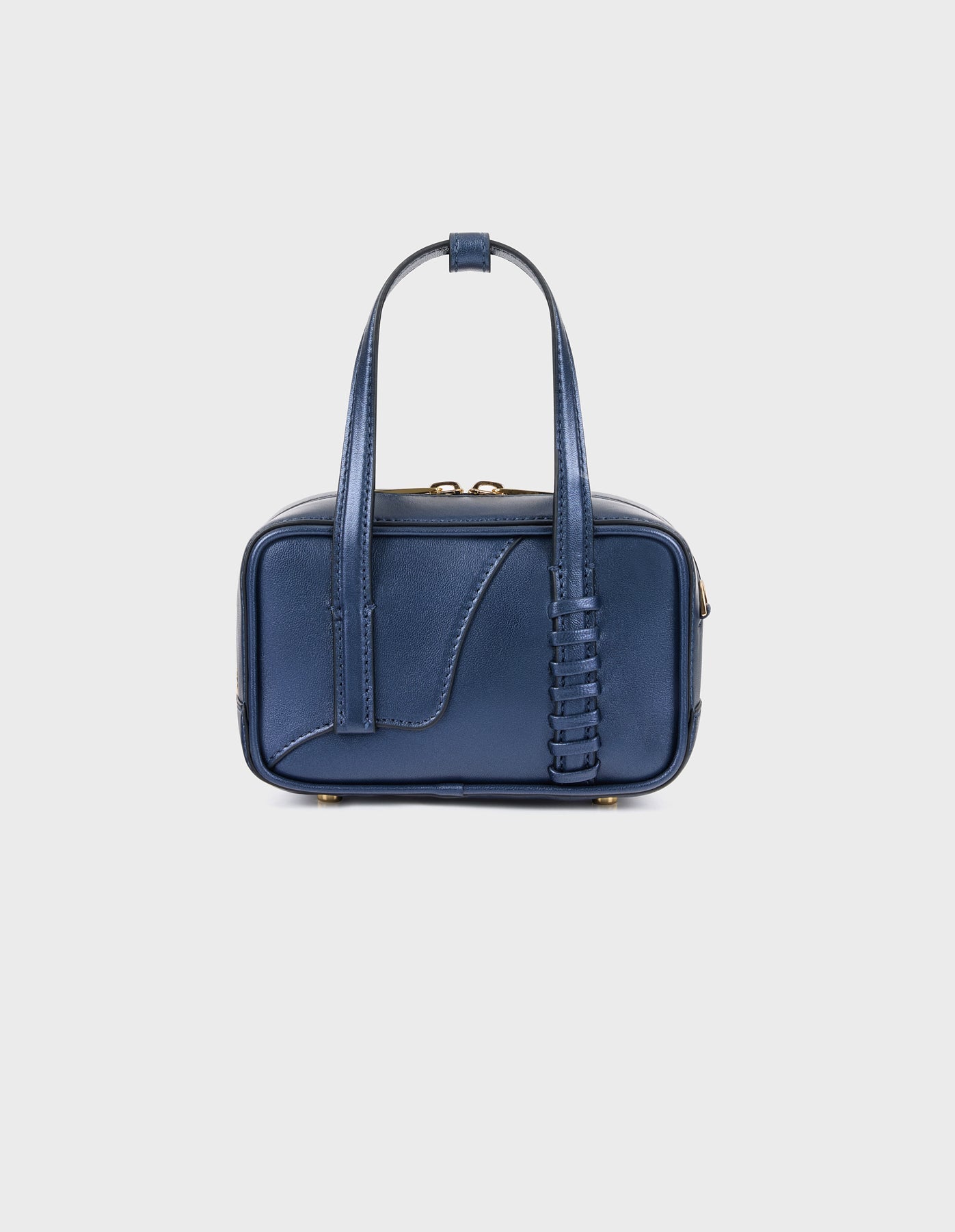 HiVa Atelier | Micro Bowling Bag NAVY | Beautiful and Versatile Leather Accessories