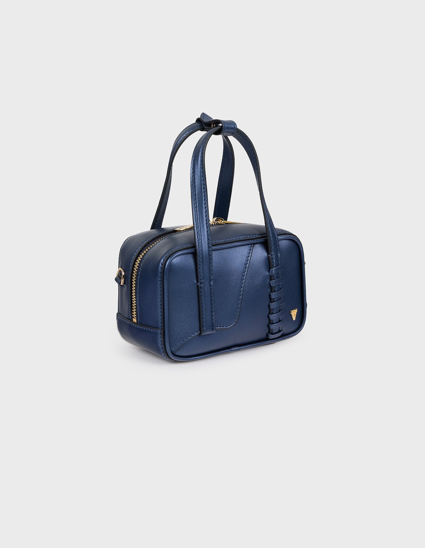 HiVa Atelier | Micro Bowling Bag NAVY | Beautiful and Versatile Leather Accessories