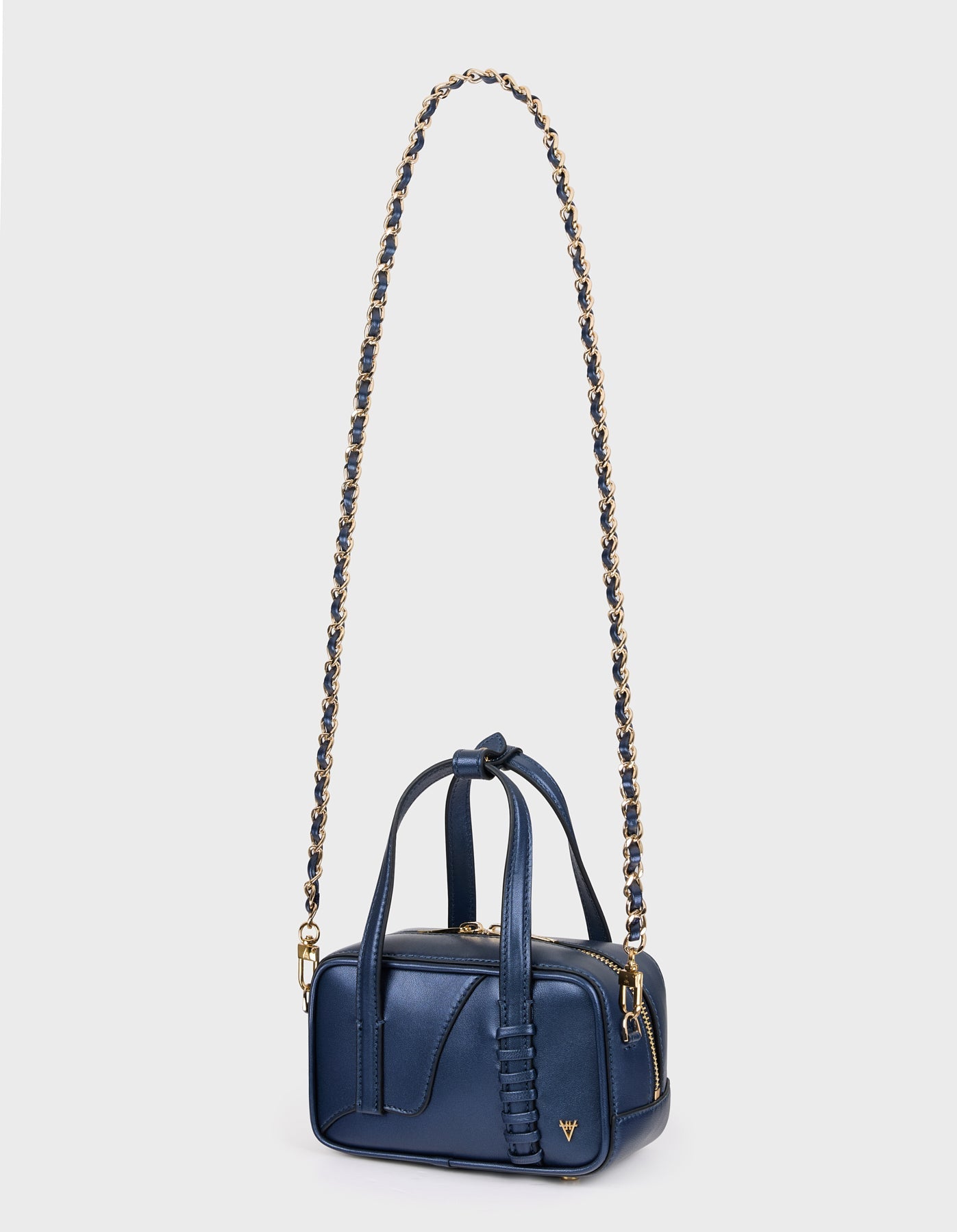 HiVa Atelier | Micro Bowling Bag NAVY | Beautiful and Versatile Leather Accessories