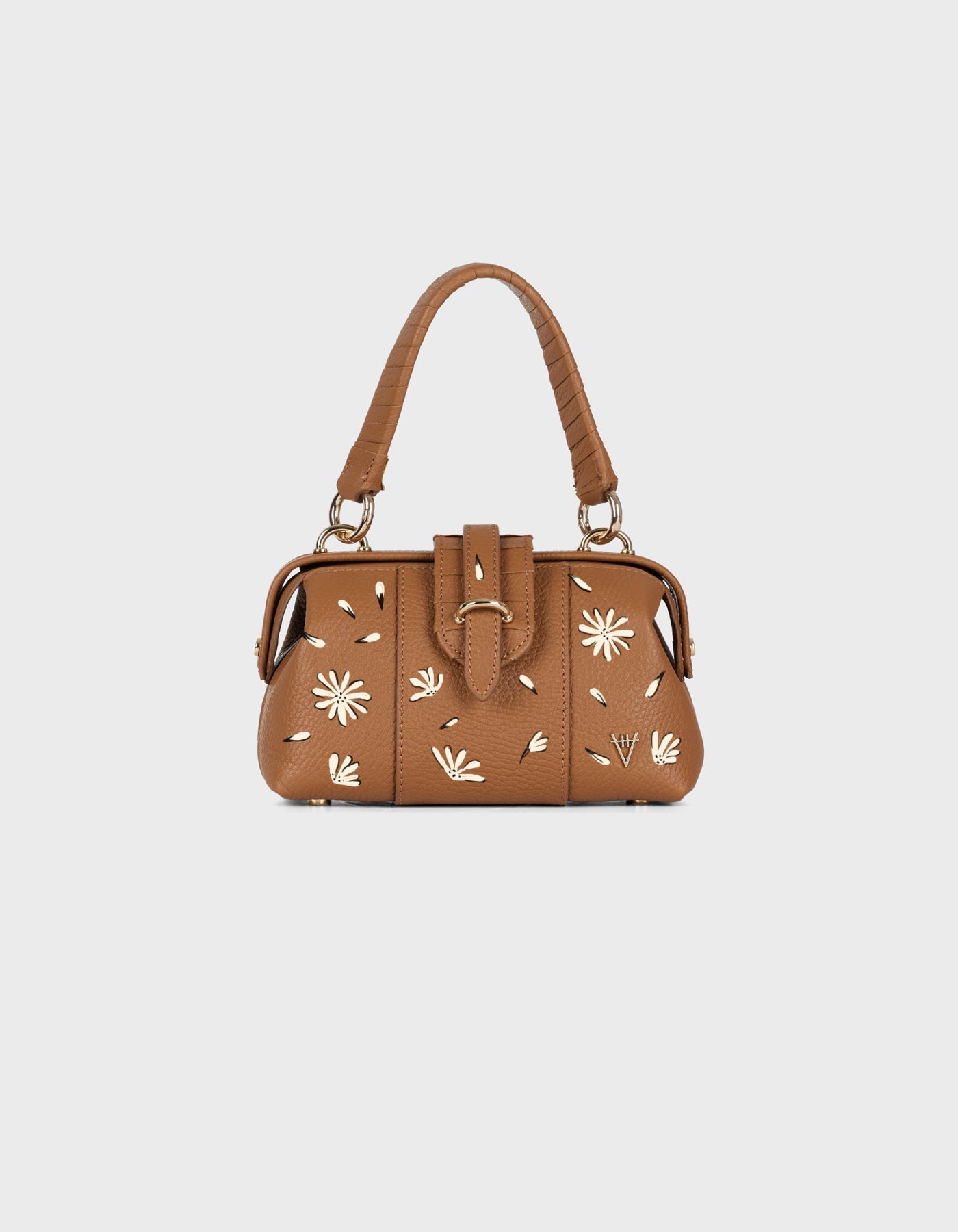HiVa Atelier | Mini Nubes Doctor Bag - Hand-Painted Wood Flora Libre | Beautiful and Versatile Leather Accessories