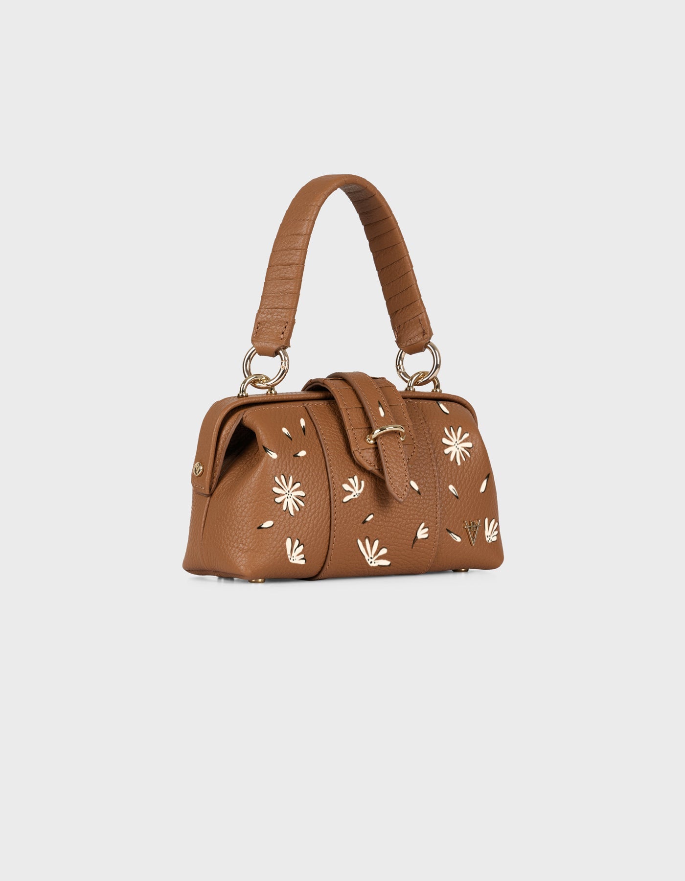HiVa Atelier | Mini Nubes Doctor Bag - Hand-Painted Wood Flora Libre | Beautiful and Versatile Leather Accessories