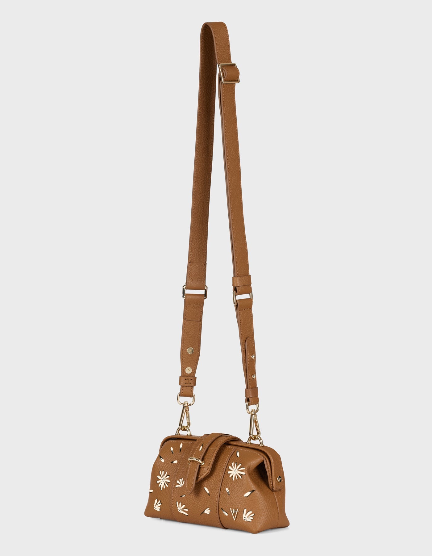 HiVa Atelier | Mini Nubes Doctor Bag - Hand-Painted Wood Flora Libre | Beautiful and Versatile Leather Accessories