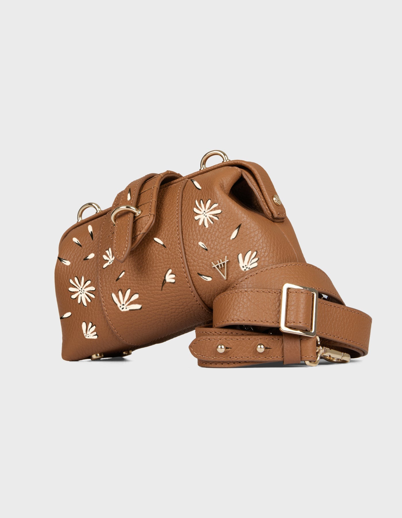 HiVa Atelier | Mini Nubes Doctor Bag - Hand-Painted Wood Flora Libre | Beautiful and Versatile Leather Accessories