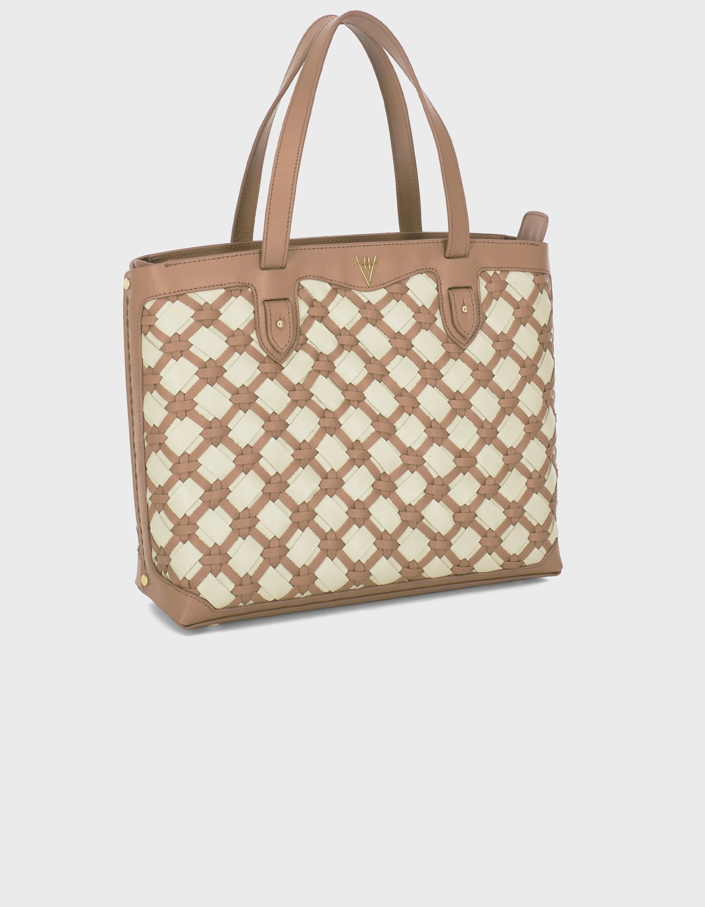 HiVa Atelier | Woven Detail Leather Tote Bag MINK & BONE | Beautiful and Versatile Leather Accessories