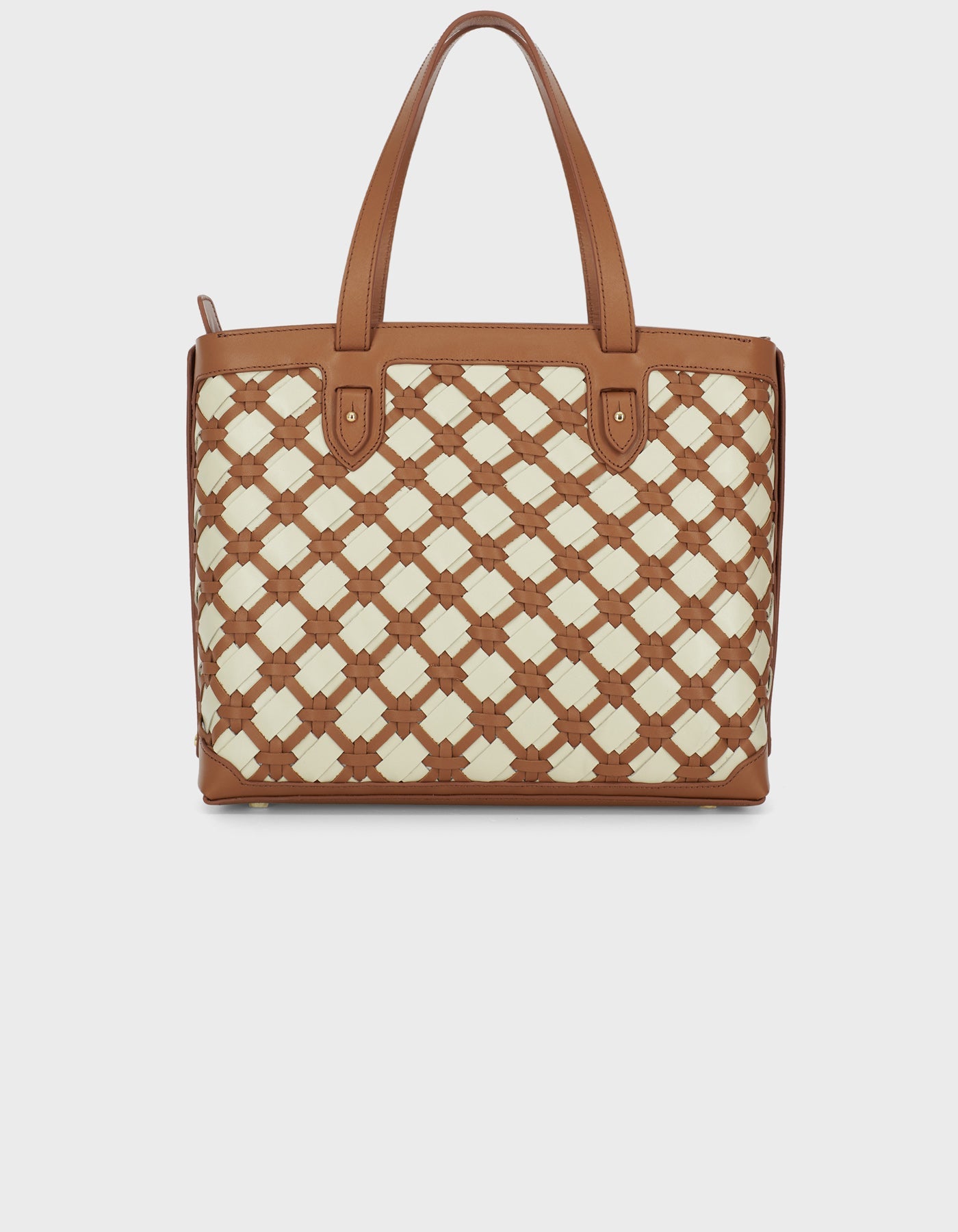 HiVa Atelier | Woven Detail Leather Tote Bag WOOD & BONE | Beautiful and Versatile Leather Accessories