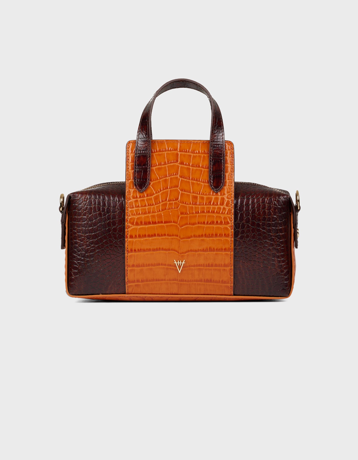 HiVa Atelier | Onsra Cylinder Crossbody Bag CHOCOLATE & BURNT ORANGE | Beautiful and Versatile Leather Accessories