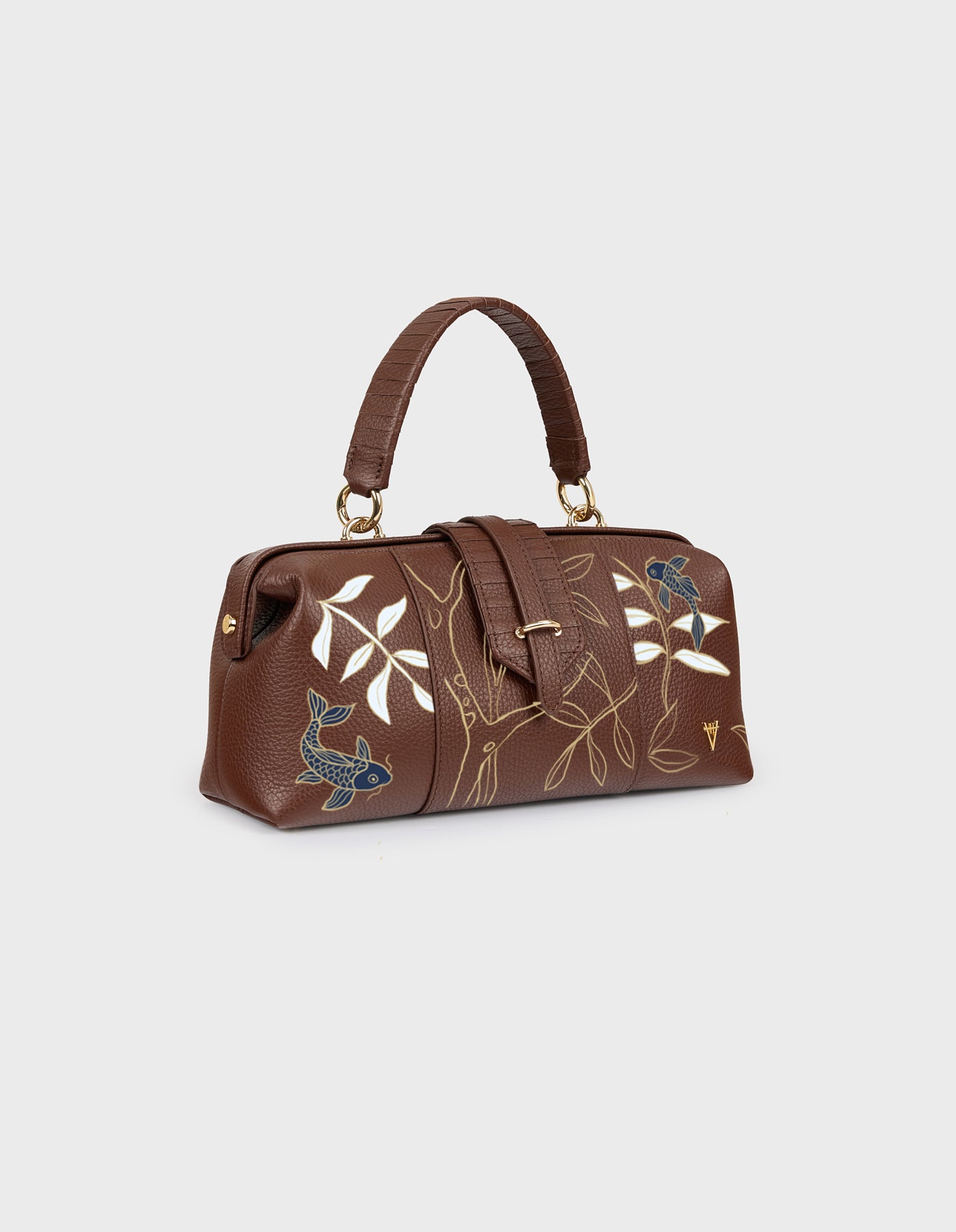 Hiva Atelier | Nubes Doctor Bag - Hand-Painted Wood | Beautiful and Versatile Leather Accessories