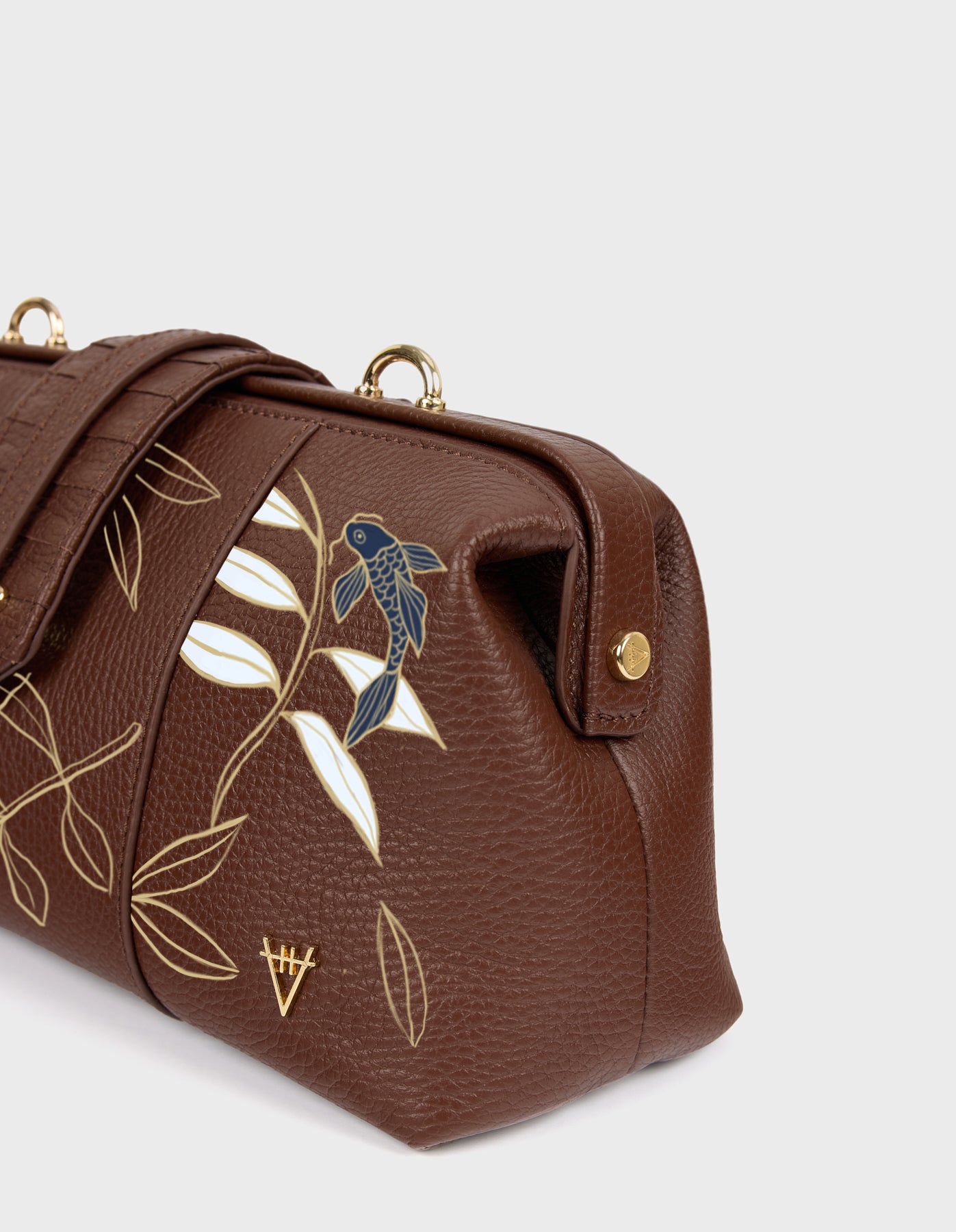 Hiva Atelier | Nubes Doctor Bag - Hand-Painted Wood | Beautiful and Versatile Leather Accessories