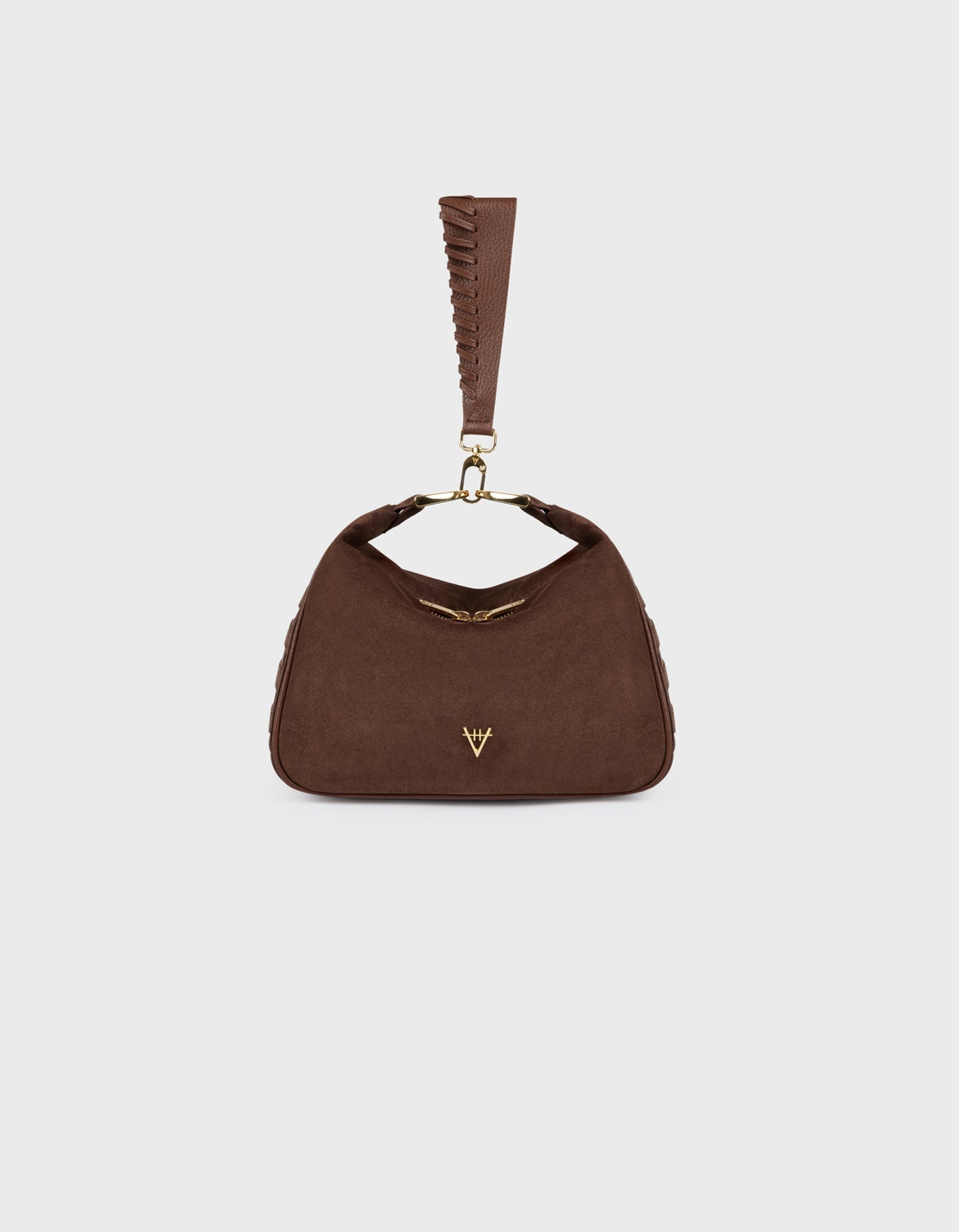 HiVa Atelier | Woven Detail Mini Hobo Bag Nutshell Suede | Her Tarza Uygun Deri Aksesuarlar
