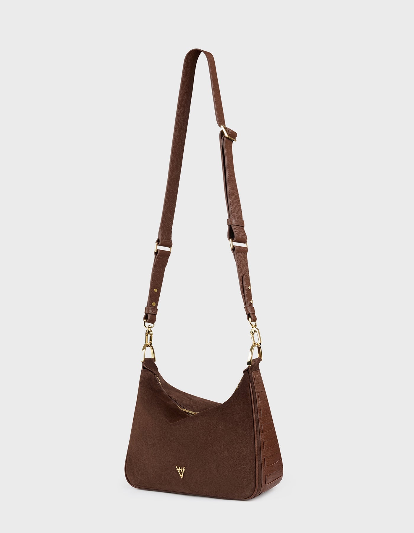 HiVa Atelier | Woven Detail Mini Hobo Bag Nutshell Suede | Her Tarza Uygun Deri Aksesuarlar