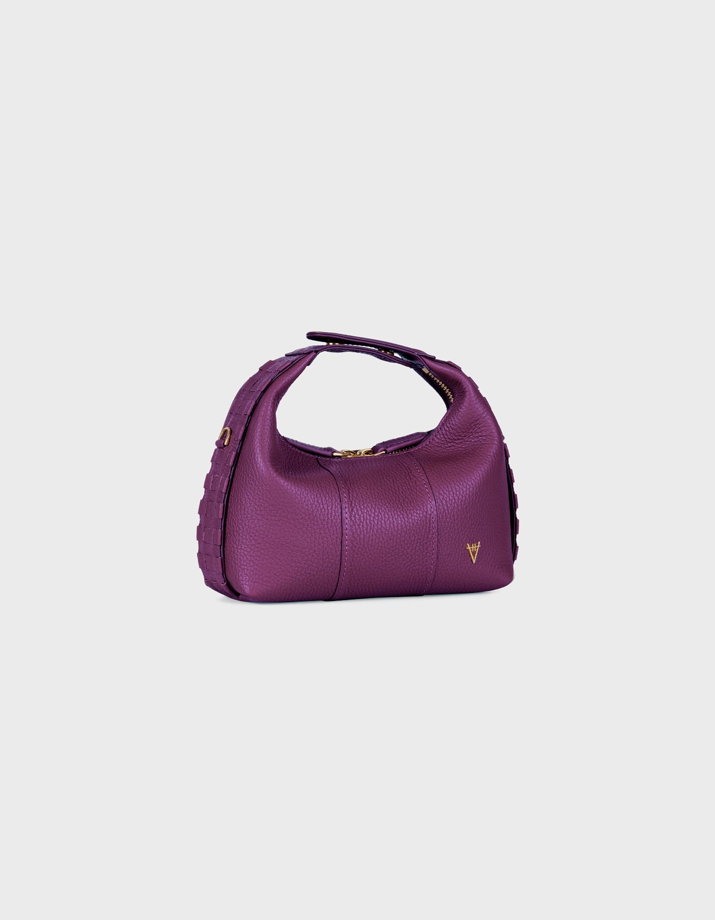 Hiva Atelier | Mini Croissant MIDNIGHT PLUM | Beautiful and Versatile Leather Accessories