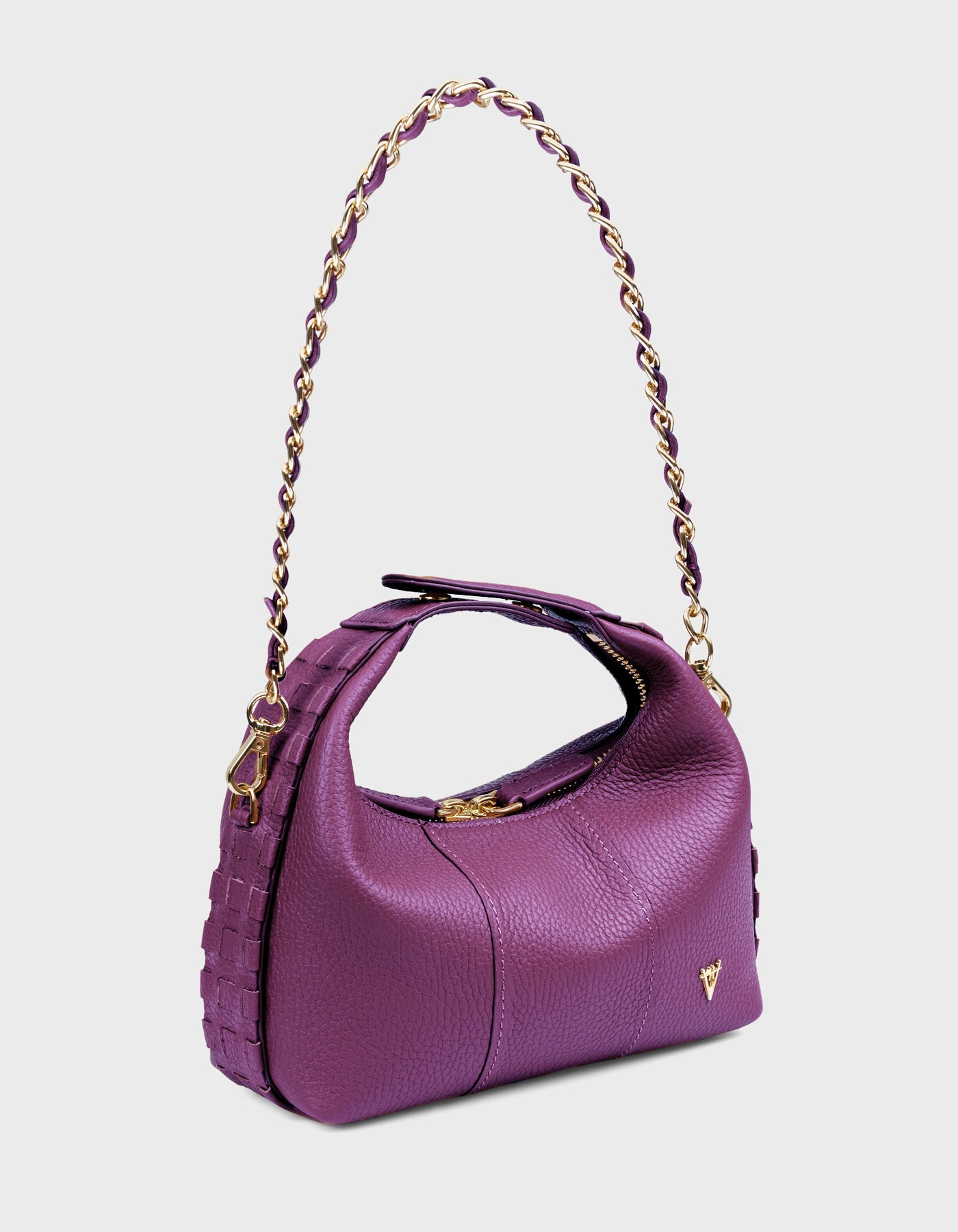 Hiva Atelier | Mini Croissant MIDNIGHT PLUM | Beautiful and Versatile Leather Accessories