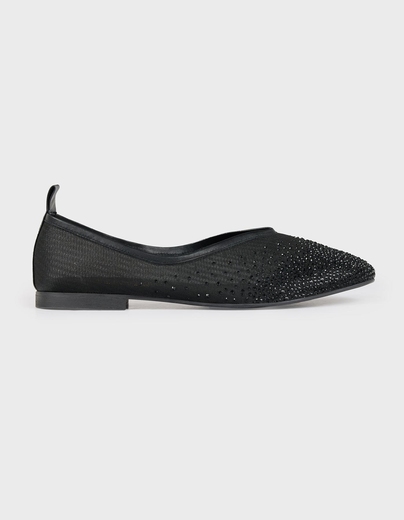Hiva Atelier | Crystal Embellished Ballet Flat Black | Her Tarza Uygun Deri Aksesuarlar