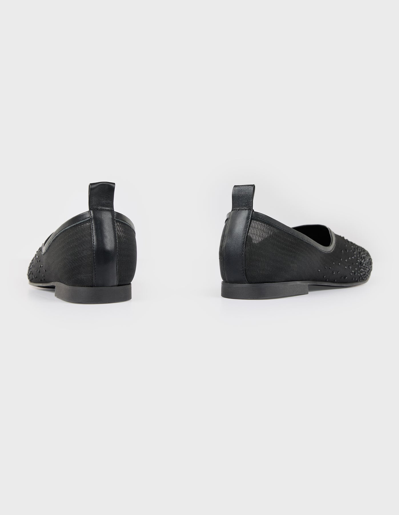 Hiva Atelier | Crystal Embellished Ballet Flat Black | Her Tarza Uygun Deri Aksesuarlar
