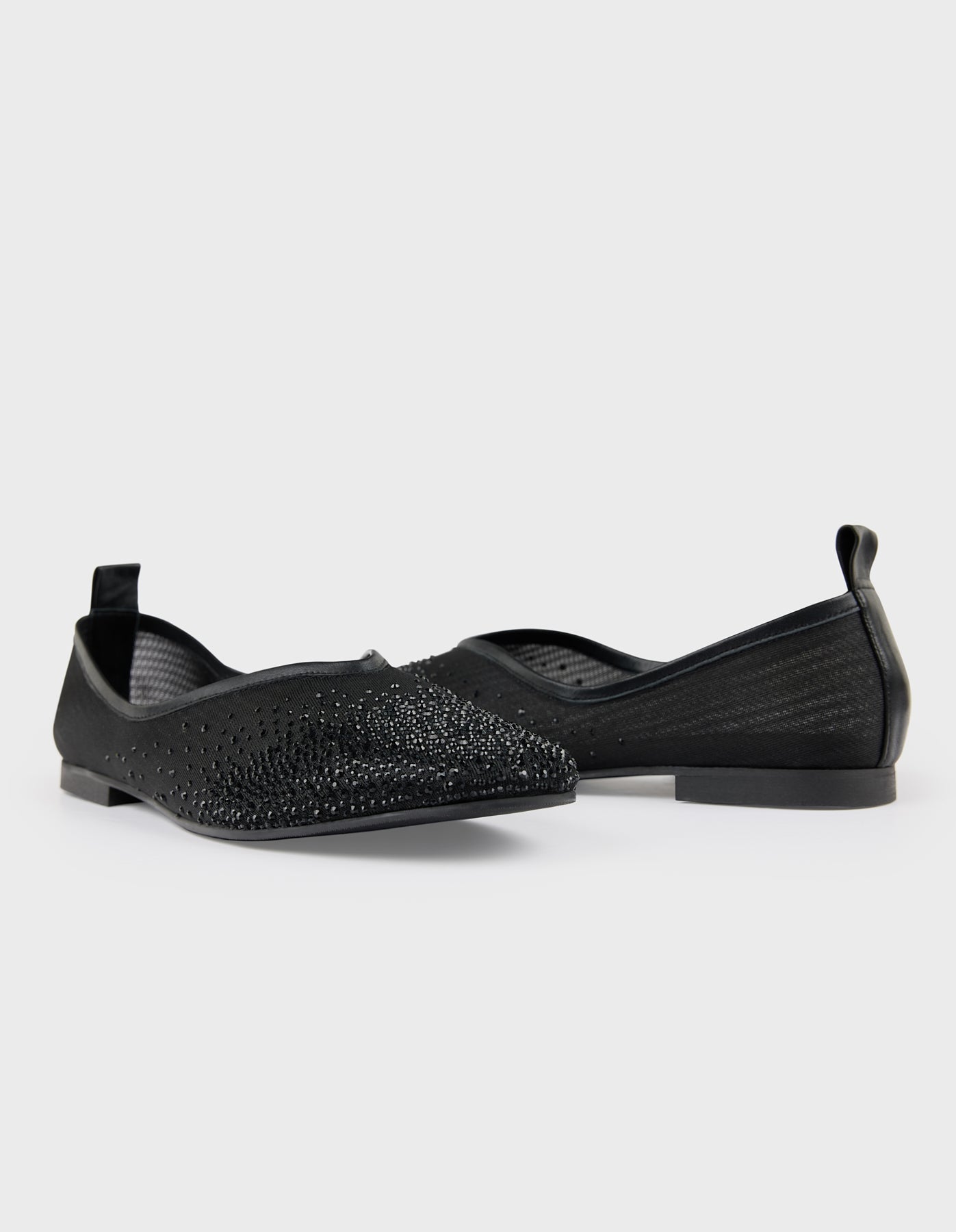 Hiva Atelier | Crystal Embellished Ballet Flat Black | Her Tarza Uygun Deri Aksesuarlar