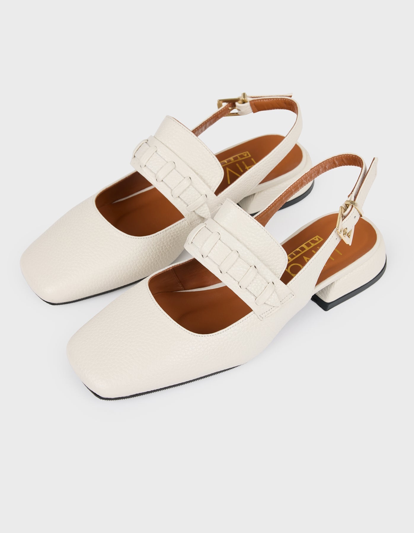 HiVa Atelier | Mary Jane Flat BONE | Beautiful and Versatile Leather Accessories