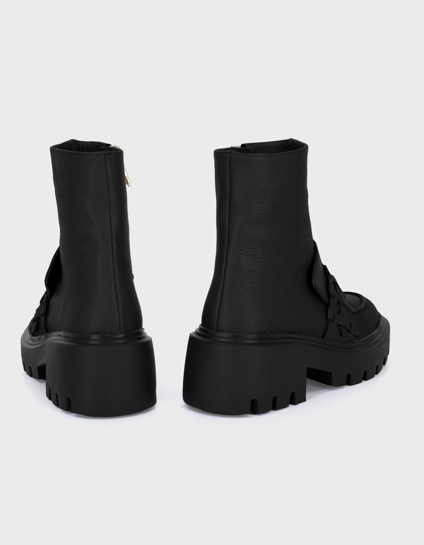 Hiva Atelier | Woven Detail Ankle Boots BLACK | Her Tarza Uygun Deri Aksesuarlar