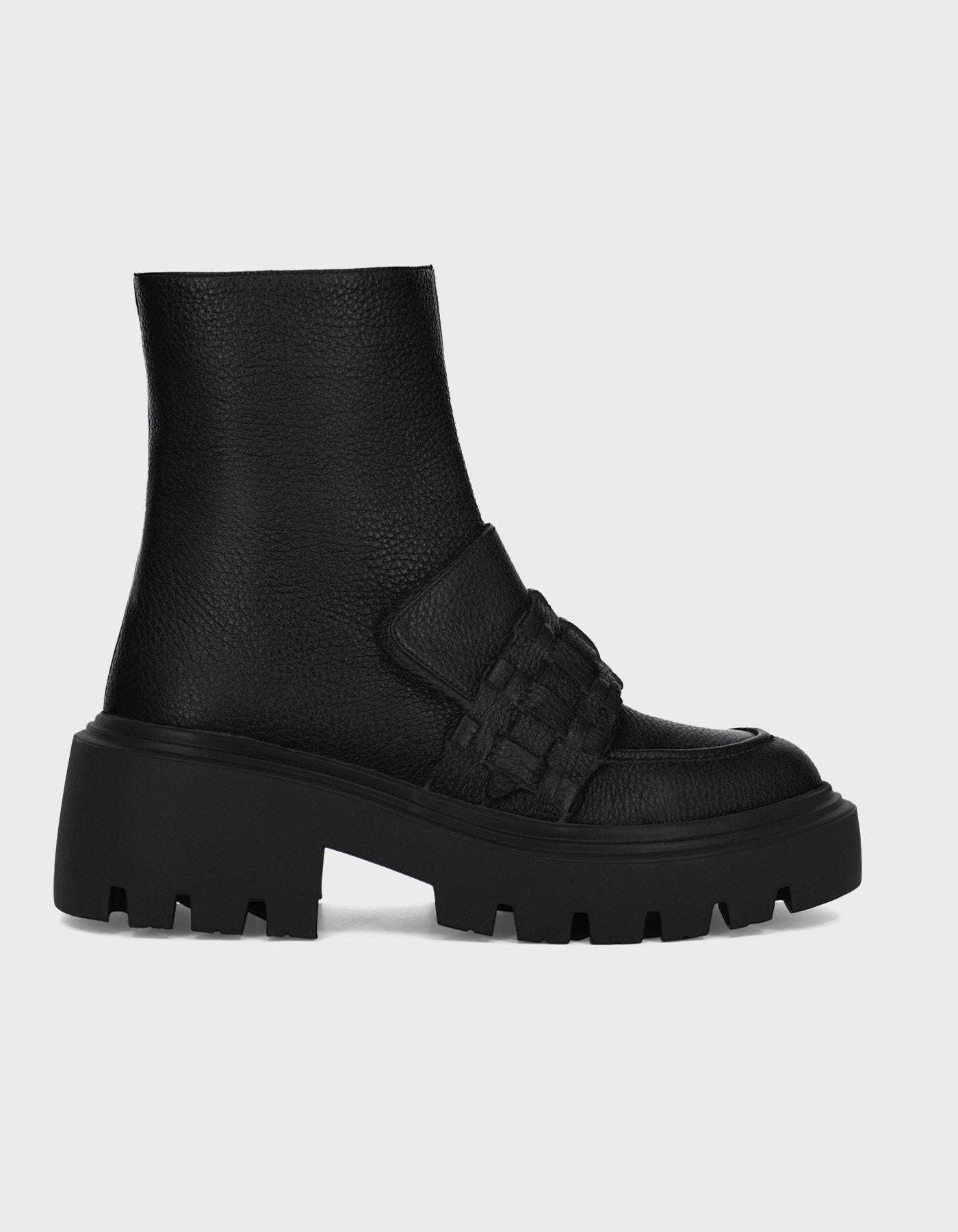 Hiva Atelier | Woven Detail Ankle Boots BLACK | Beautiful and Versatile Leather Accessories