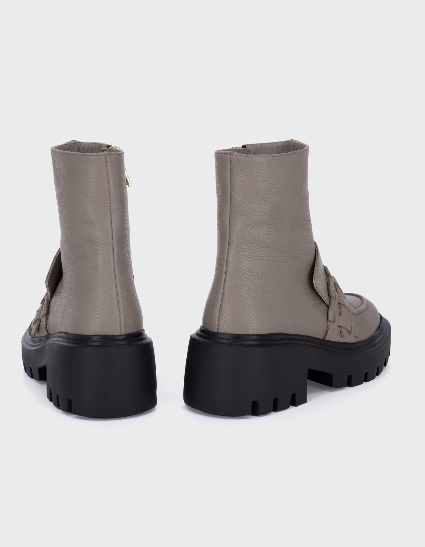 Hiva Atelier | Woven Detail Ankle Boots MINK | Beautiful and Versatile Leather Accessories