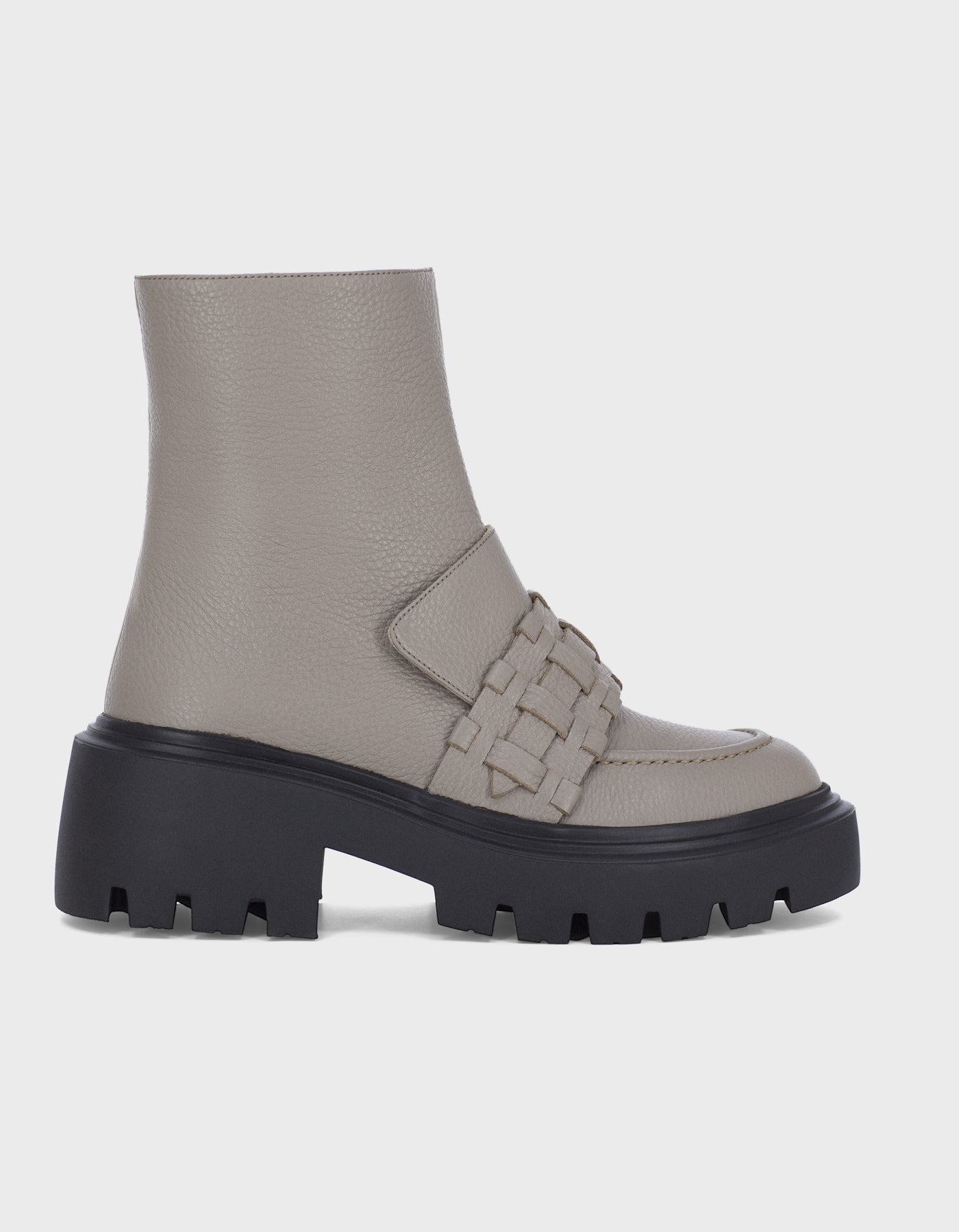 Hiva Atelier | Woven Detail Ankle Boots MINK | Beautiful and Versatile Leather Accessories