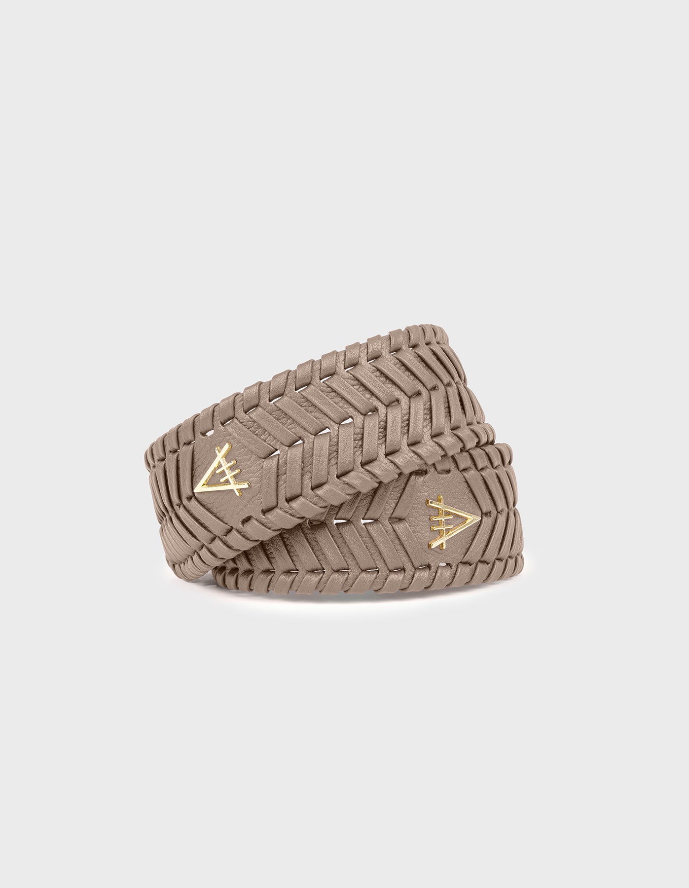 Hiva Atelier | Woven Detail Leather Strap MINK | Beautiful and Versatile Leather Accessories