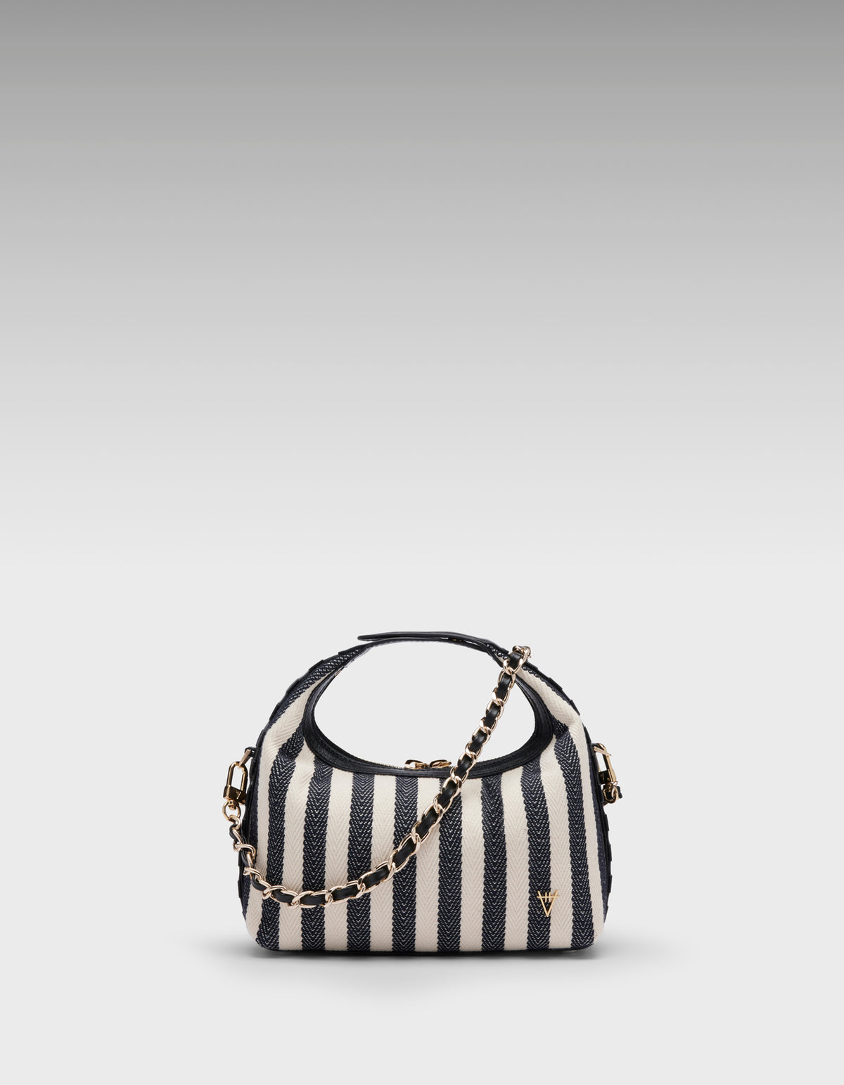 HiVa Atelier | Mini Croissant RIVIERA STRIPE | Beautiful and Versatile Leather Accessories
