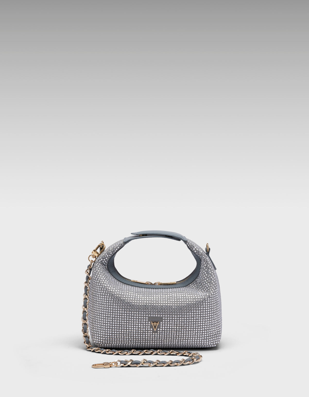 HiVa Atelier | Mini Croissant Silver Crystal | Beautiful and Versatile Leather Accessories