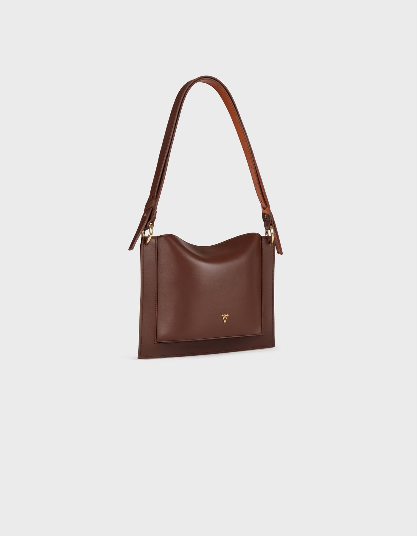 HiVa Atelier | Dalia Mini Sleek & Square Shoulder Bag Nutshell | Her Tarza Uygun Deri Aksesuarlar