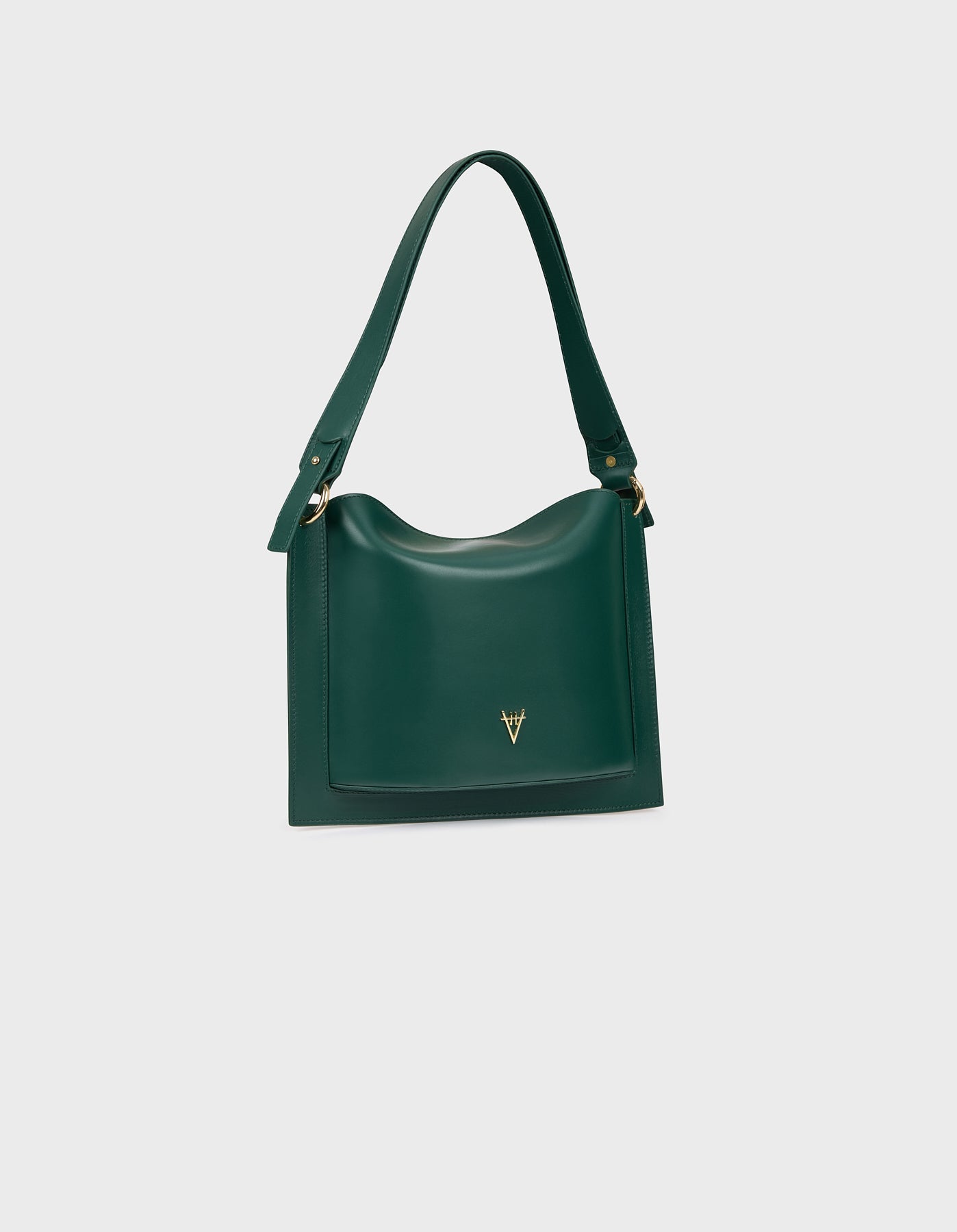 HiVa Atelier | Dalia Sleek & Square Shoulder Bag DEEP EMERALD | Her Tarza Uygun Deri Aksesuarlar