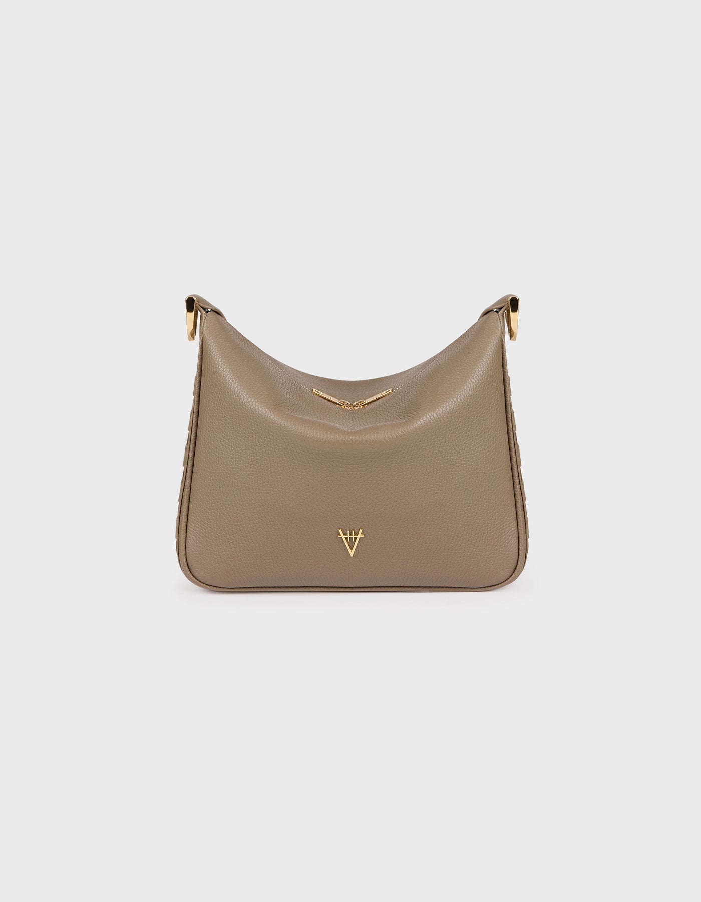 HiVa Atelier | Woven Detail Mini Hobo Bag Mink | Beautiful and Versatile Leather Accessories