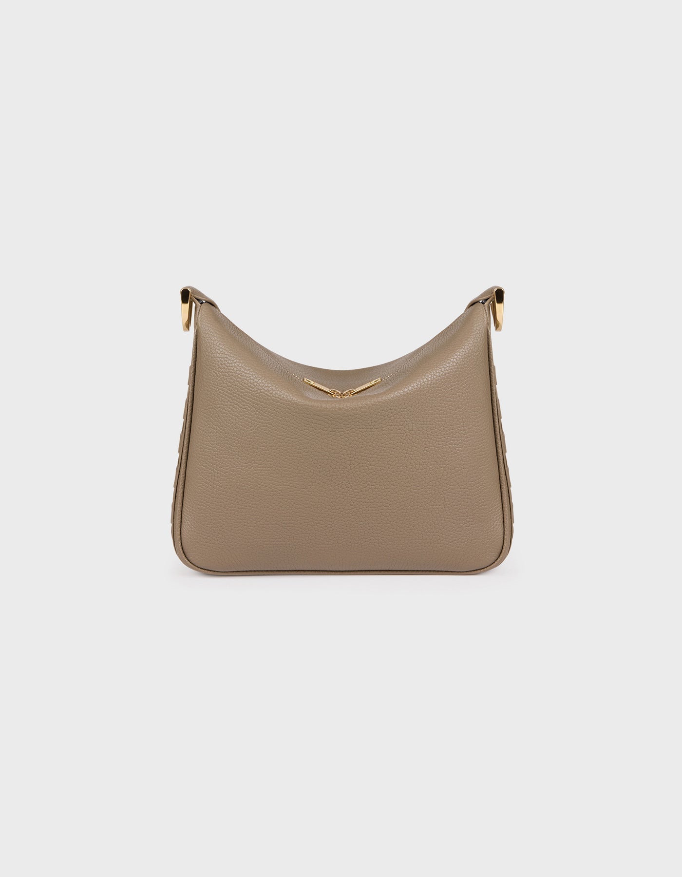 HiVa Atelier | Woven Detail Mini Hobo Bag Mink | Beautiful and Versatile Leather Accessories