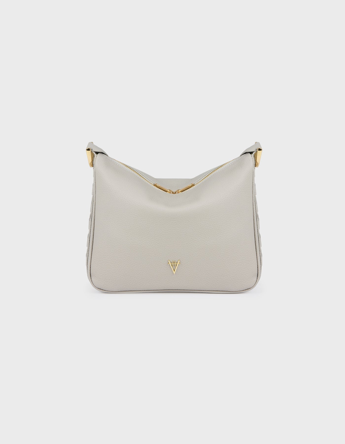 HiVa Atelier | Woven Detail Mini Hobo Bag Light Grey | Her Tarza Uygun Deri Aksesuarlar