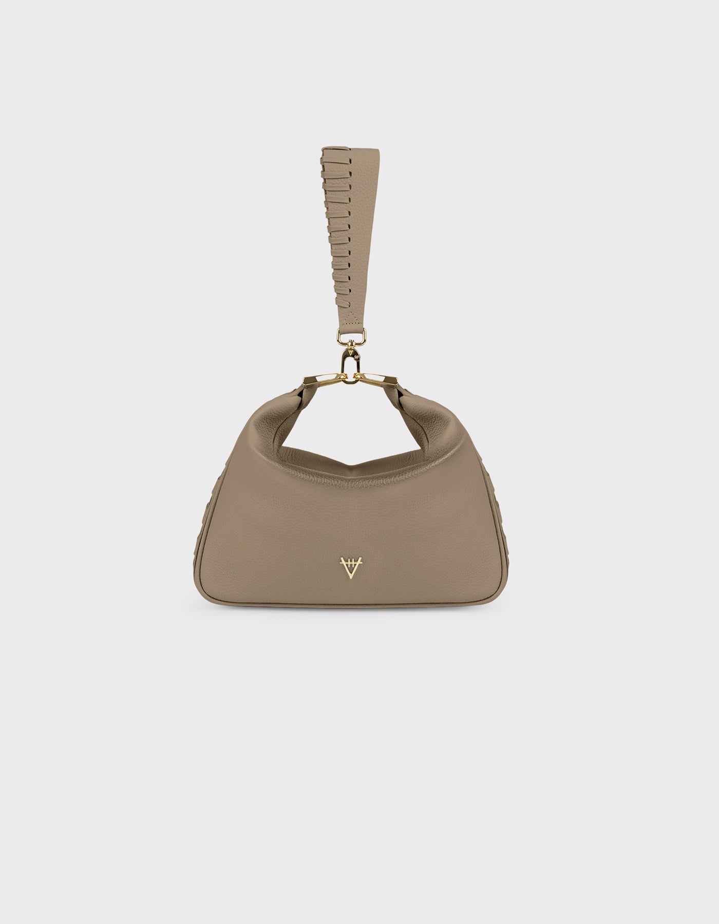 HiVa Atelier | Woven Detail Mini Hobo Bag Mink | Beautiful and Versatile Leather Accessories