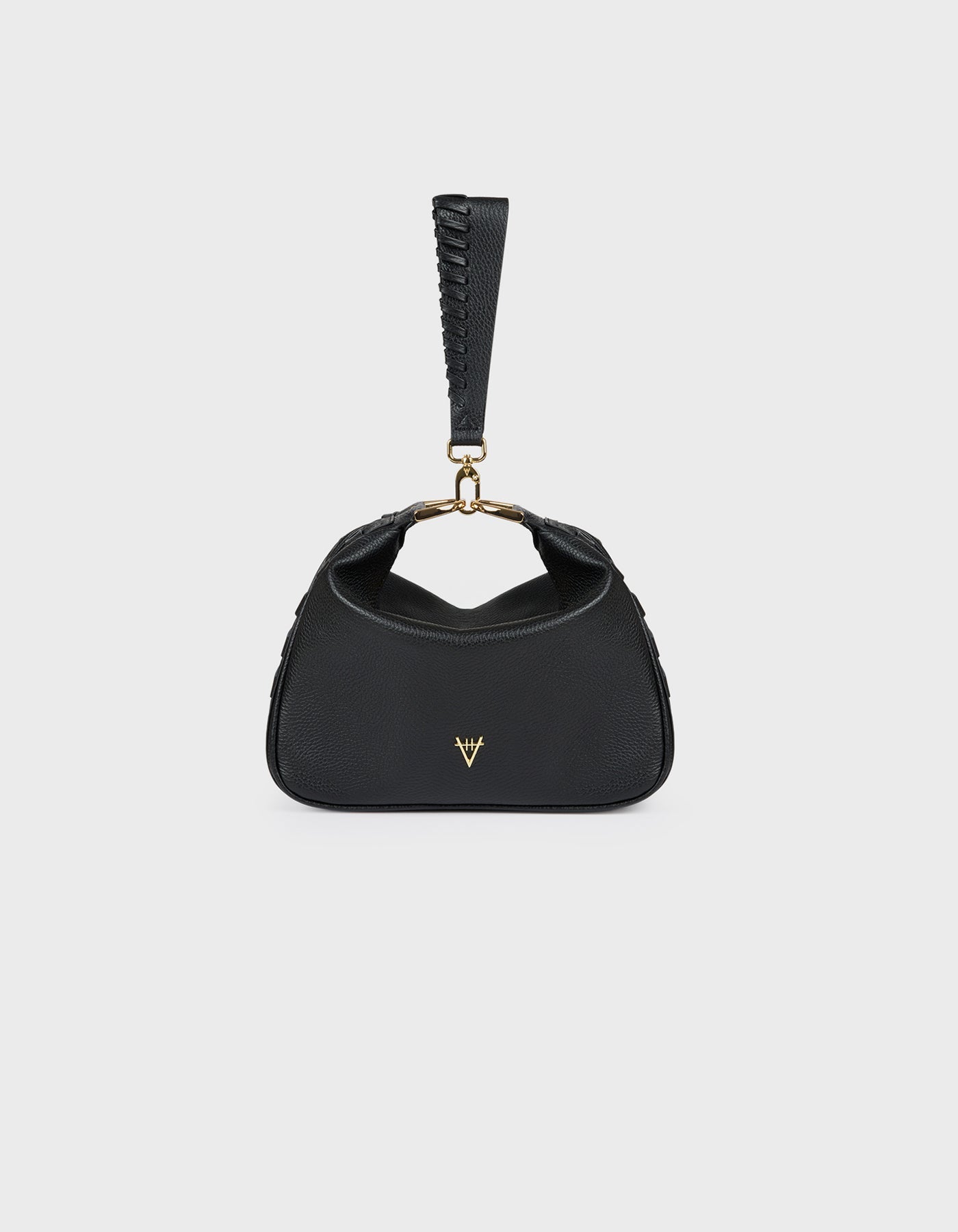 HiVa Atelier | Woven Detail Mini Hobo Bag Black | Beautiful and Versatile Leather Accessories