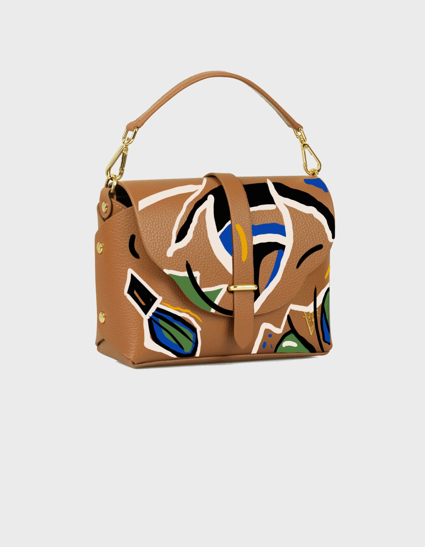 Hiva Atelier | Harmonia Shoulder Bag - Hand-Painted Wood Tales of Terra | Beautiful and Versatile Leather Accessories