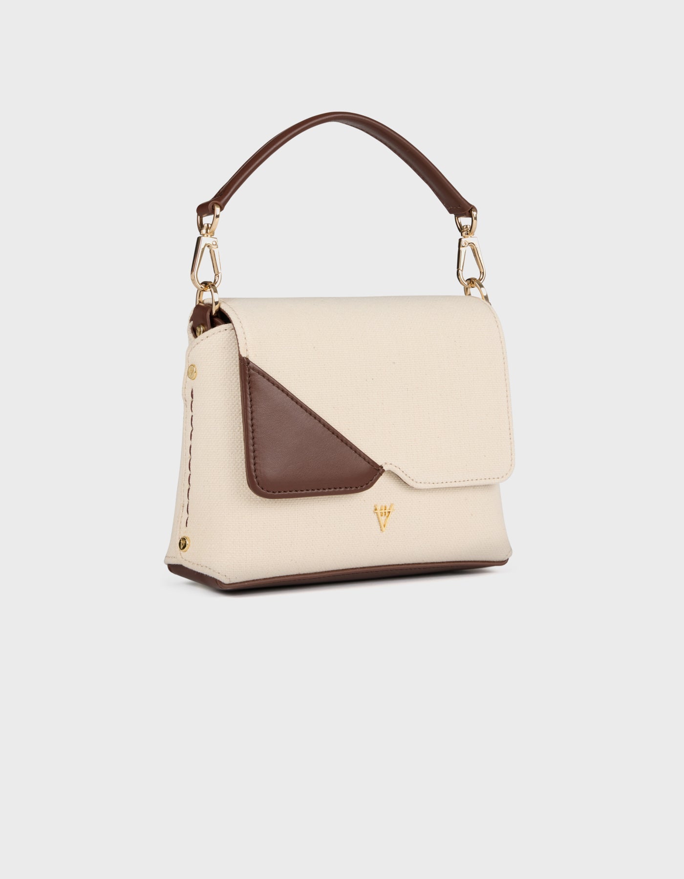 HiVa Atelier | Mini Mare Shoulder Bag Nutshell Natural Canvas | Her Tarza Uygun Deri Aksesuarlar