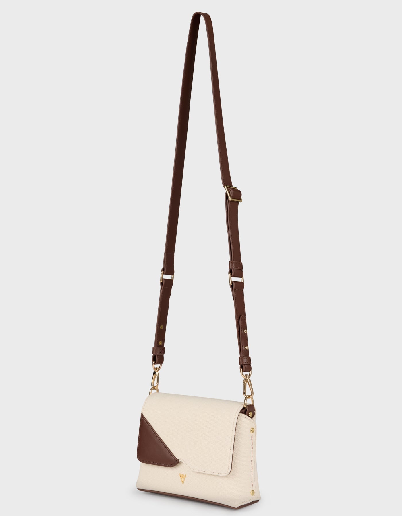 HiVa Atelier | Mini Mare Shoulder Bag Nutshell Natural Canvas | Her Tarza Uygun Deri Aksesuarlar