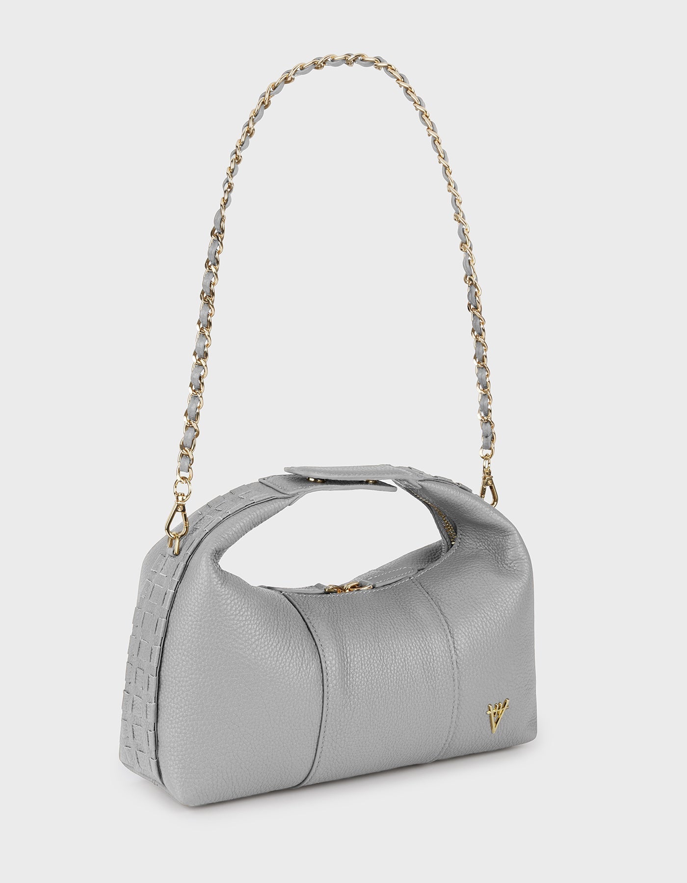 HiVa Atelier | Midi Croissant Bag Light Gray | Beautiful and Versatile Leather Accessories