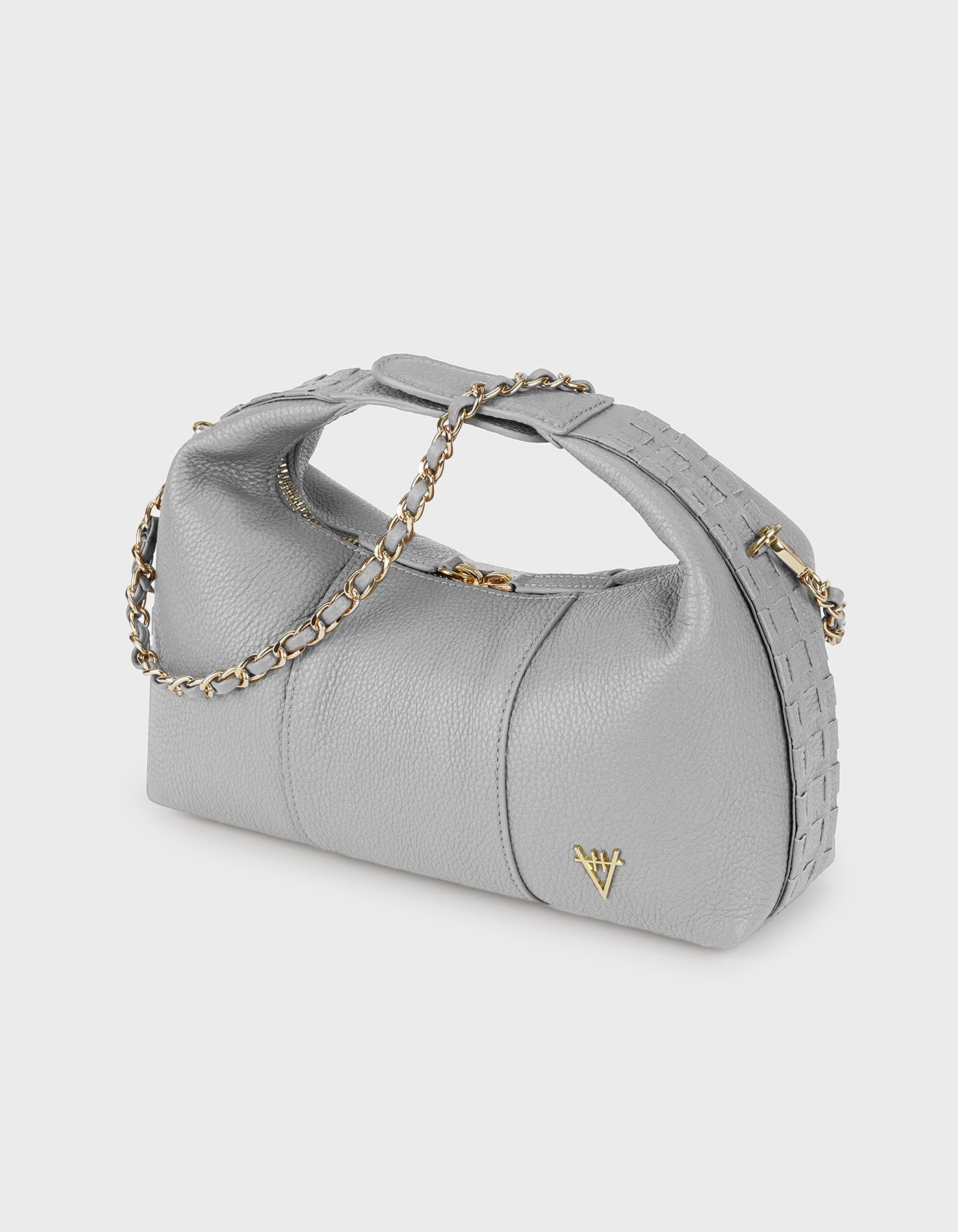 HiVa Atelier | Midi Croissant Bag Light Gray | Beautiful and Versatile Leather Accessories