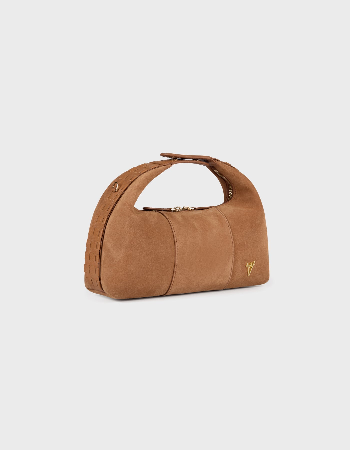 HiVa Atelier | Midi Croissant Bag Wood Wood Suede | Beautiful and Versatile Leather Accessories