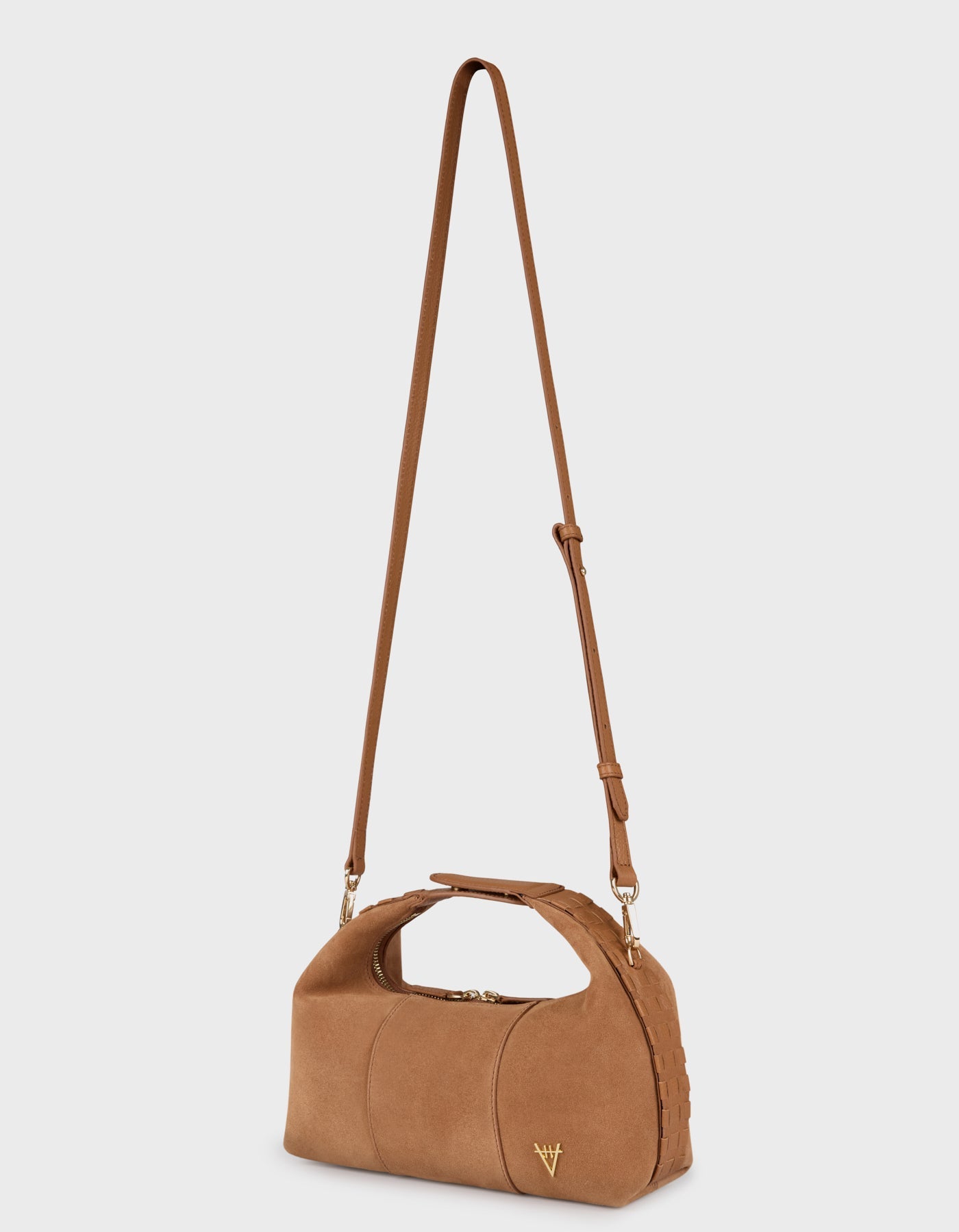 HiVa Atelier | Midi Croissant Bag Wood Wood Suede | Beautiful and Versatile Leather Accessories