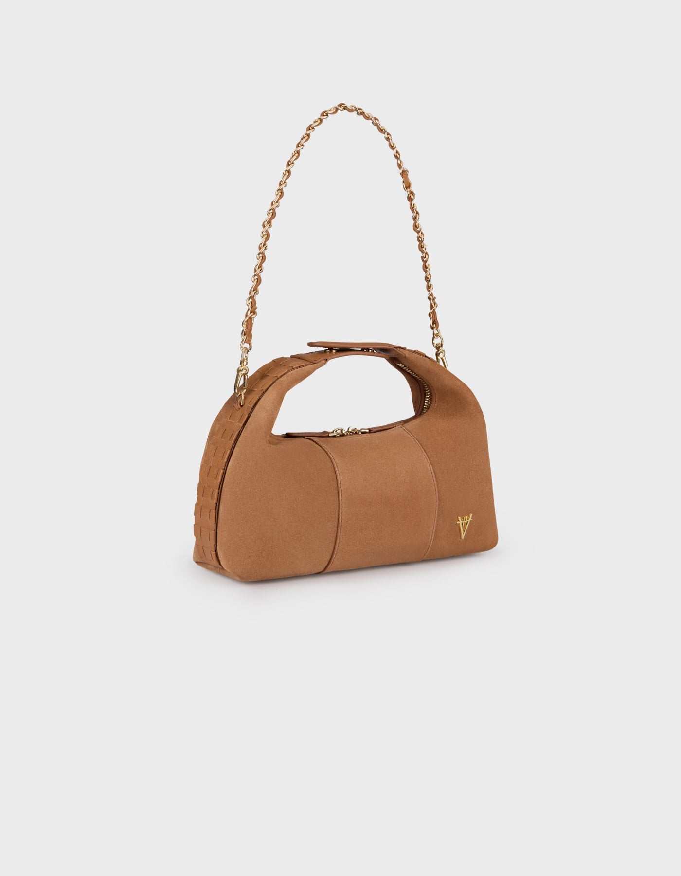 HiVa Atelier | Midi Croissant Bag Wood Wood Suede | Beautiful and Versatile Leather Accessories